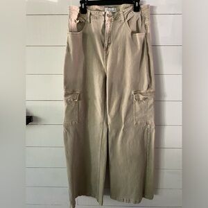 Risen Jeans khaki wide leg cargo pants